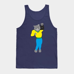 weightlifting cat Tank Top